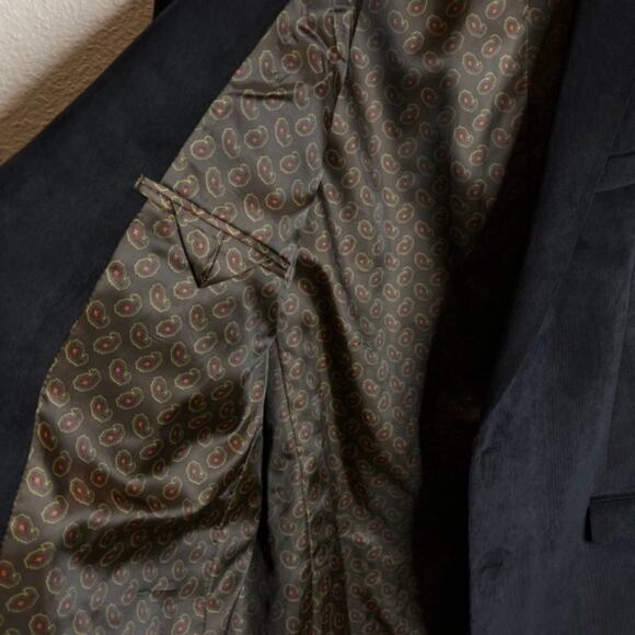 Chaps Men's 46L Black Corduroy Blazer Sport Coat Suit Jacket - Picture 7 of 11